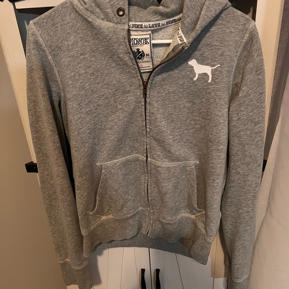 Victoria's Secret PINK Gray Zip-Up Hoodie